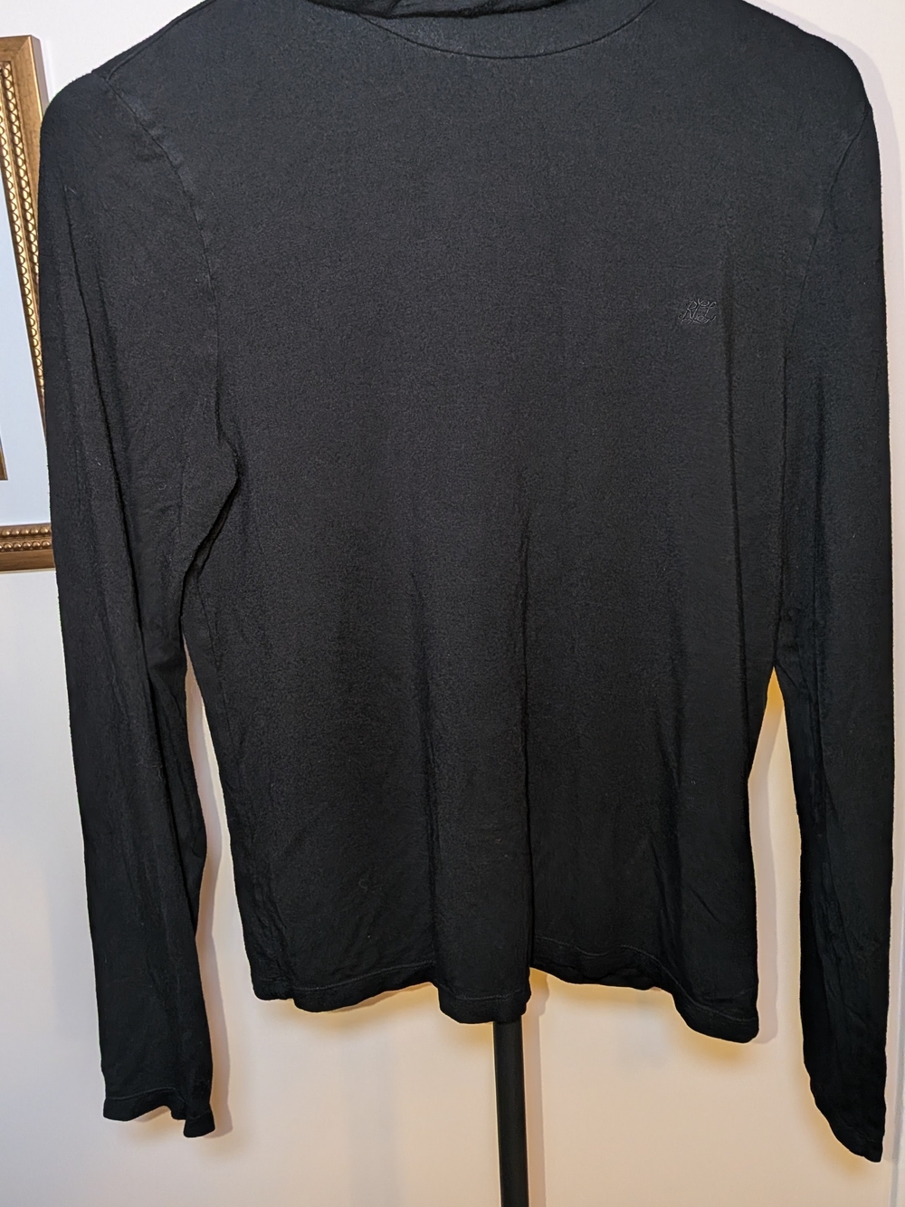 Lauren Ralph Lauren Black Turtleneck Top Long Sleeve Stretch Shirt Tagged L